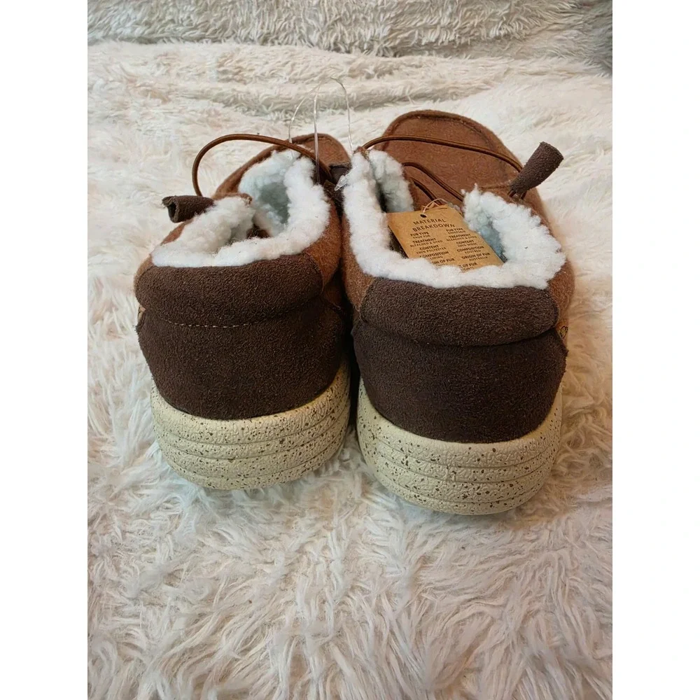Lamo Samuel Chestnut Wool Deck Loafers Genuine Sheepskin Insole NWT Men's 9
